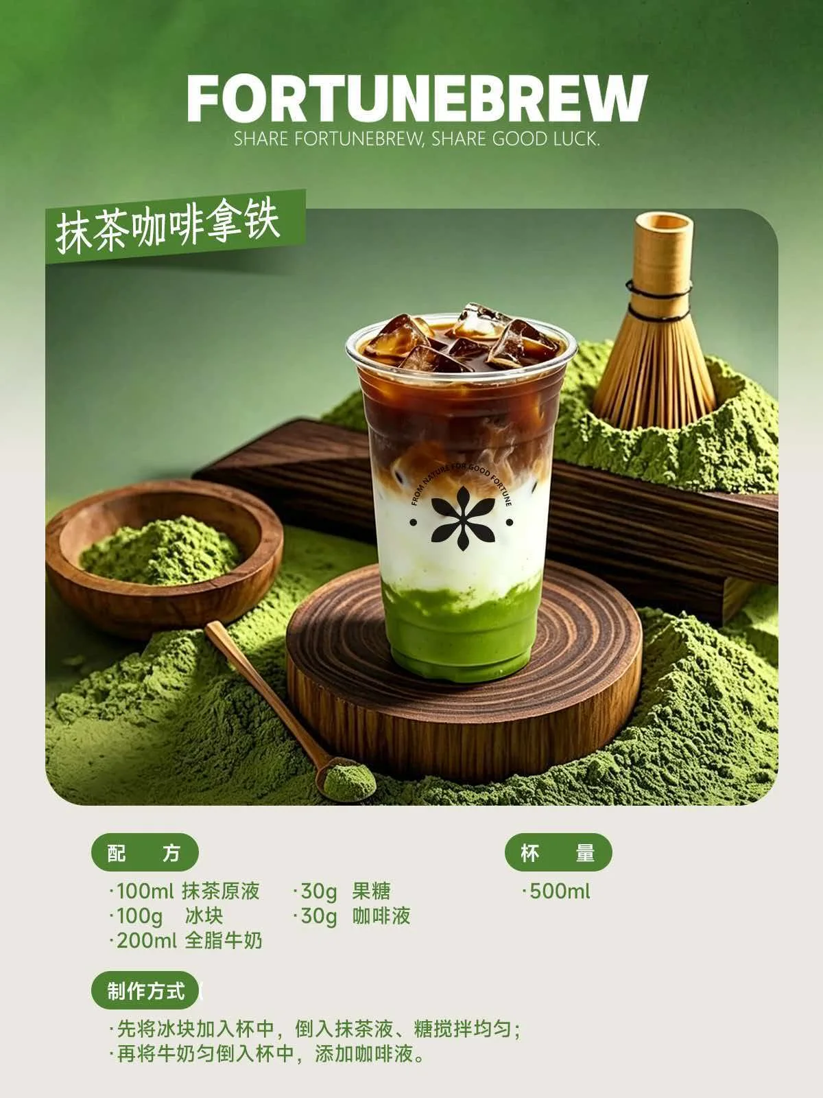 Matcha Coffee Latte